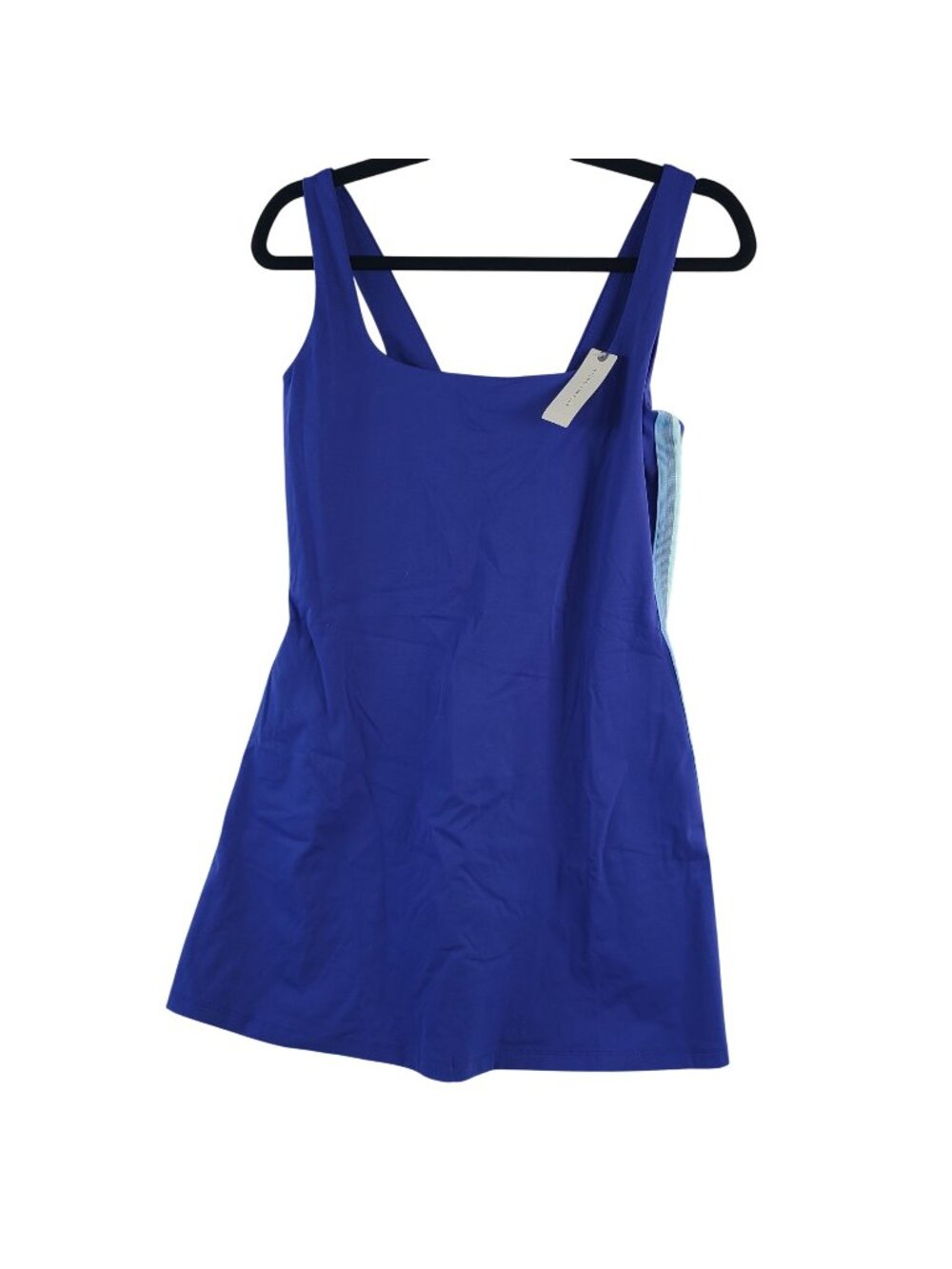 NEW Anthropologie Sapphire Blue Sleeveless Skort Dress Side Stripe Detail Sz M